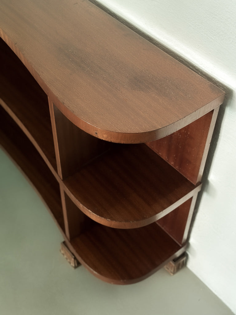 Curved Mahogany Bookshelf