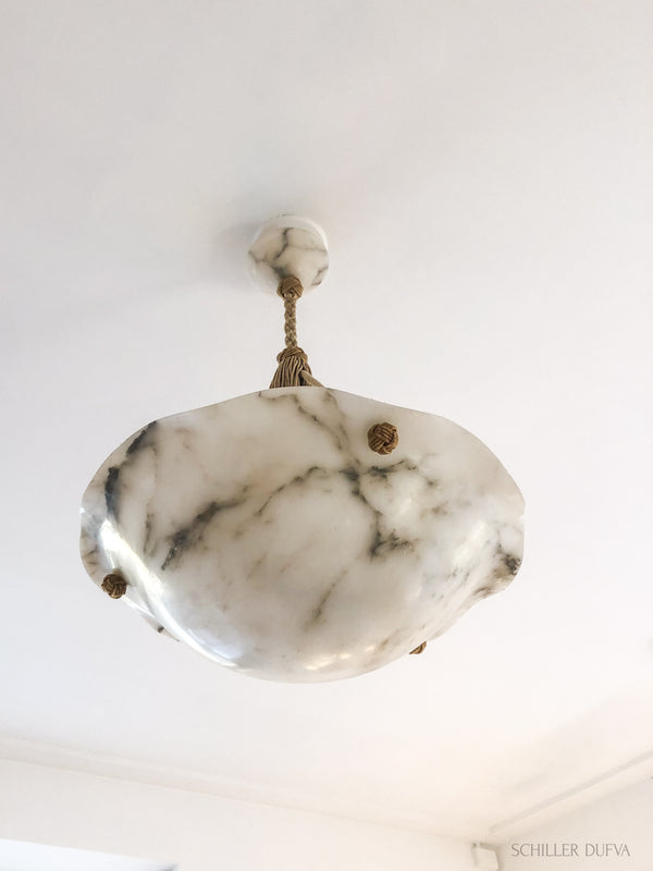 Scalloped Alabaster Pendant