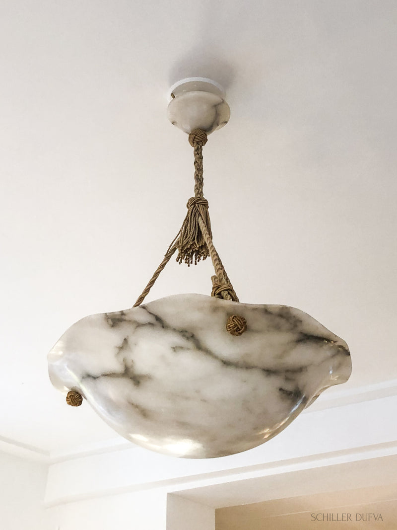 Scalloped Alabaster Pendant