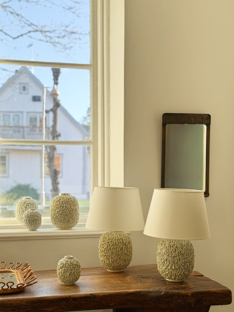 Pair of Gunnar Nylund Large Chamotte Table Lamps