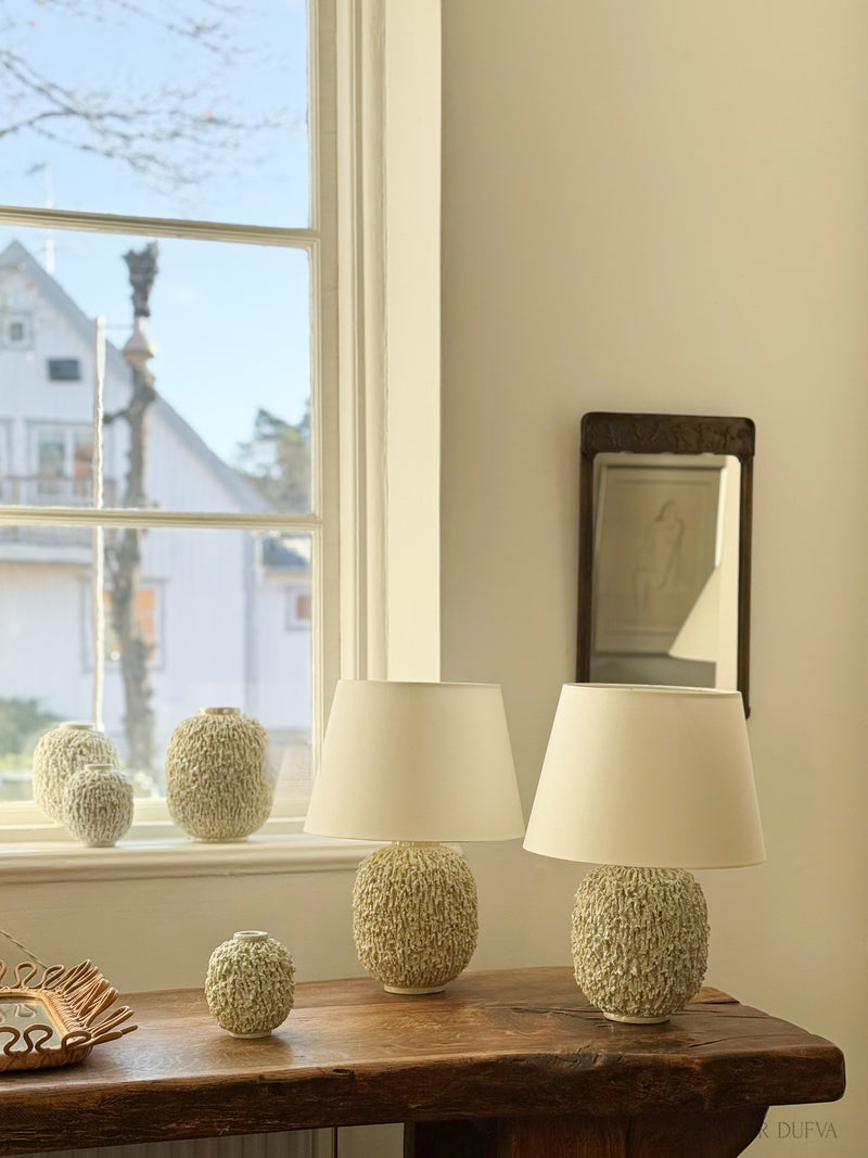 Pair of Gunnar Nylund Large Chamotte Table Lamps