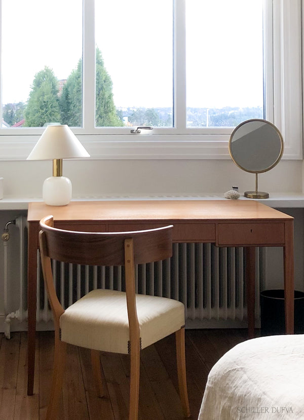 Brass table mirror