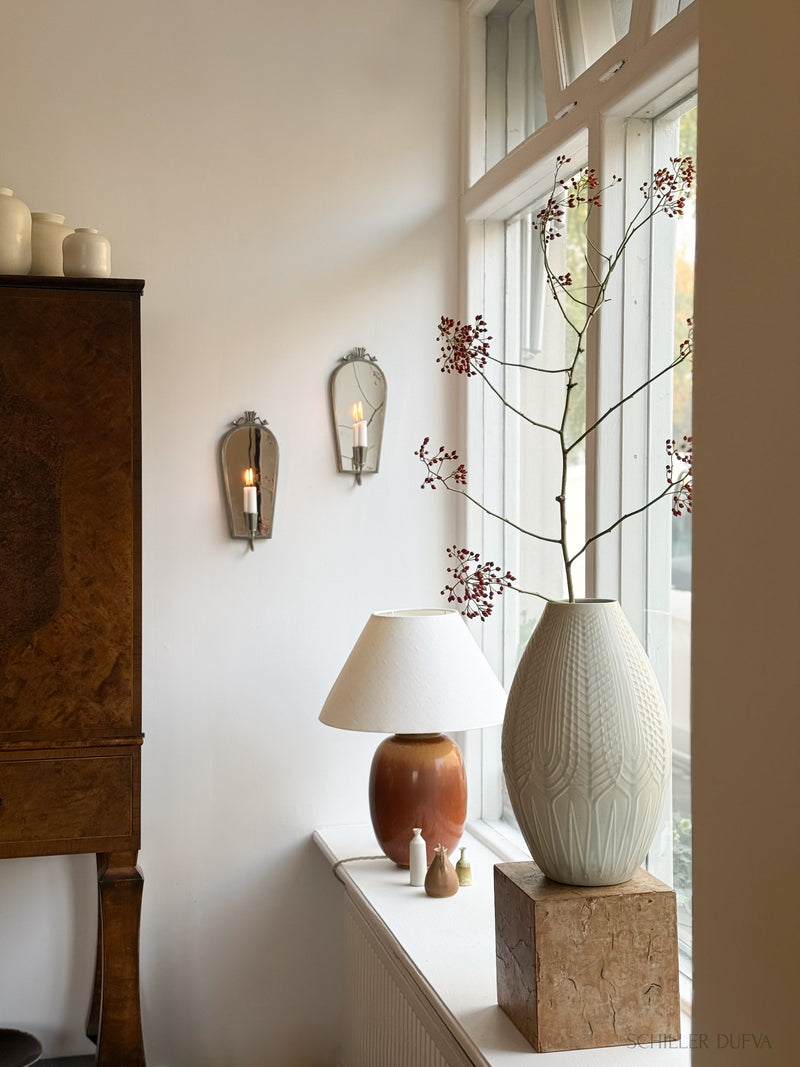 Pewter Candle Sconces with Mirror