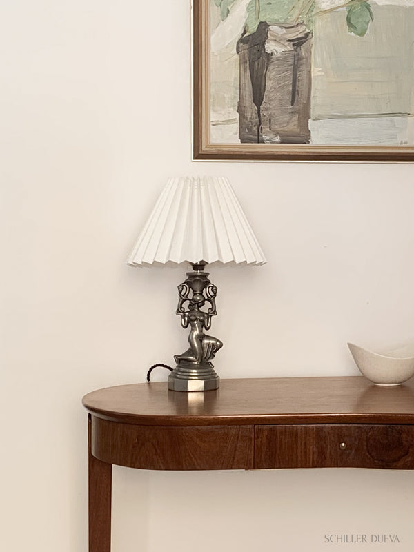 Swedish Grace Pewter Table Lamp