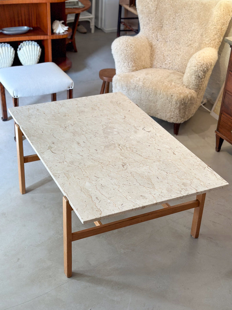 Oak and Marble Coffee Table