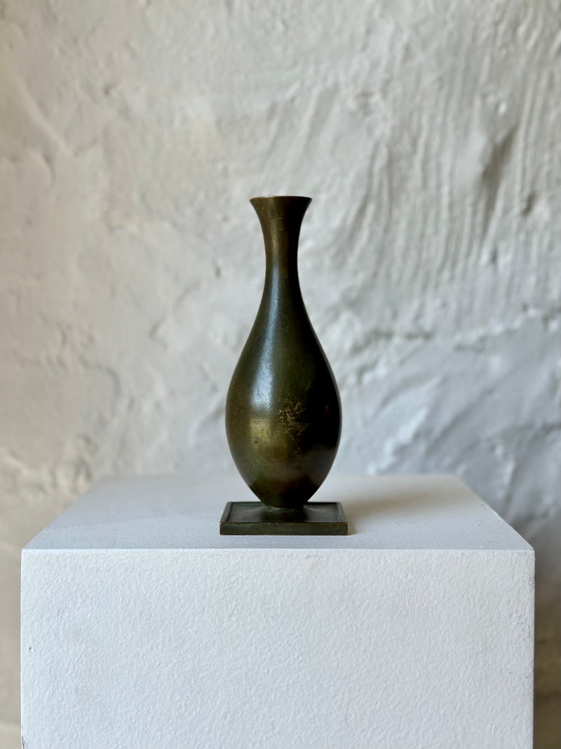 Patinated Bronze Vase on foot