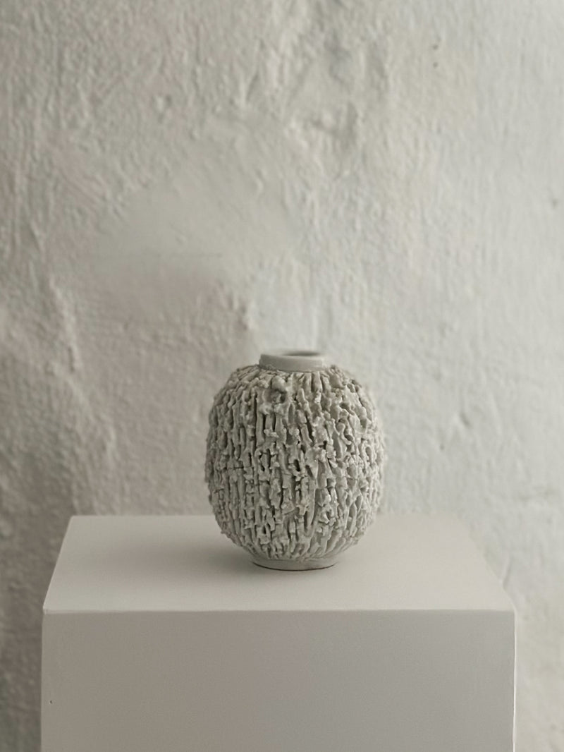 Gunnar Nylund Small White Chamotte Vase