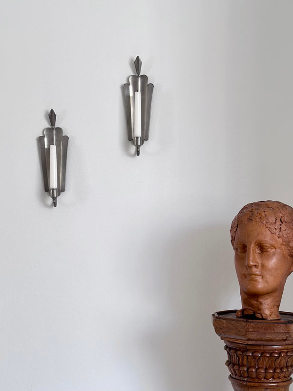 Edvin Ollers Pewter Candle Sconces