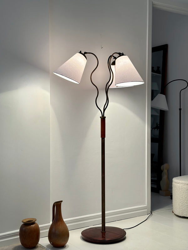 Swedish Modern Brass Floor Lamp