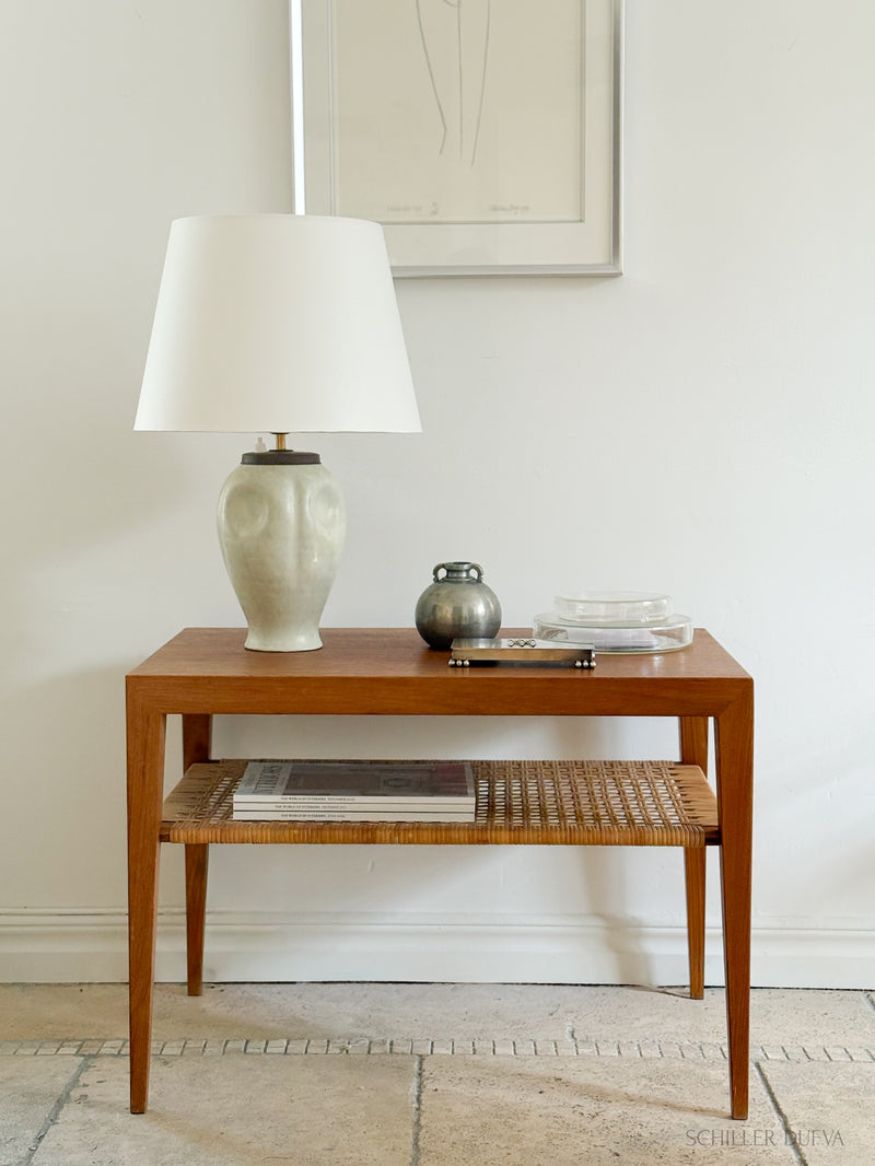 Severin Hansen Teak and Rattan Side Table