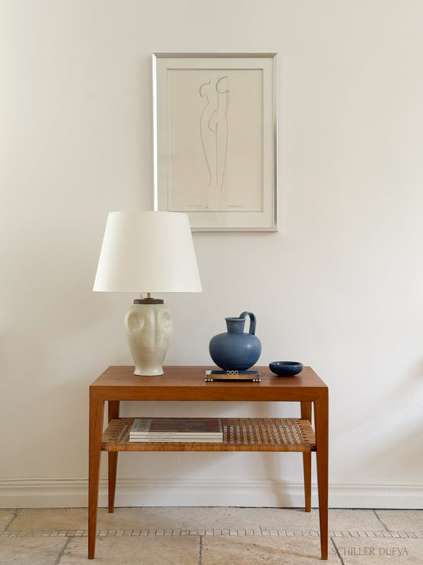 Severin Hansen Teak and Rattan Side Table