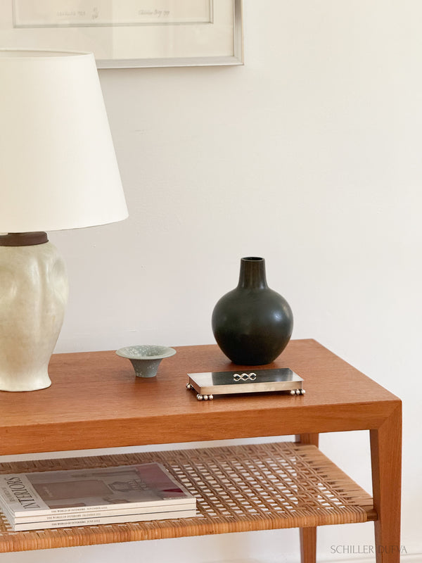 Severin Hansen Teak and Rattan Side Table