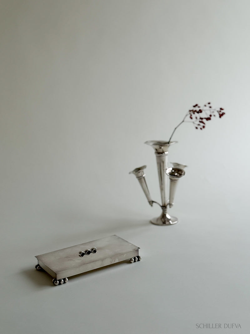 Fluted Silver Bud Vase