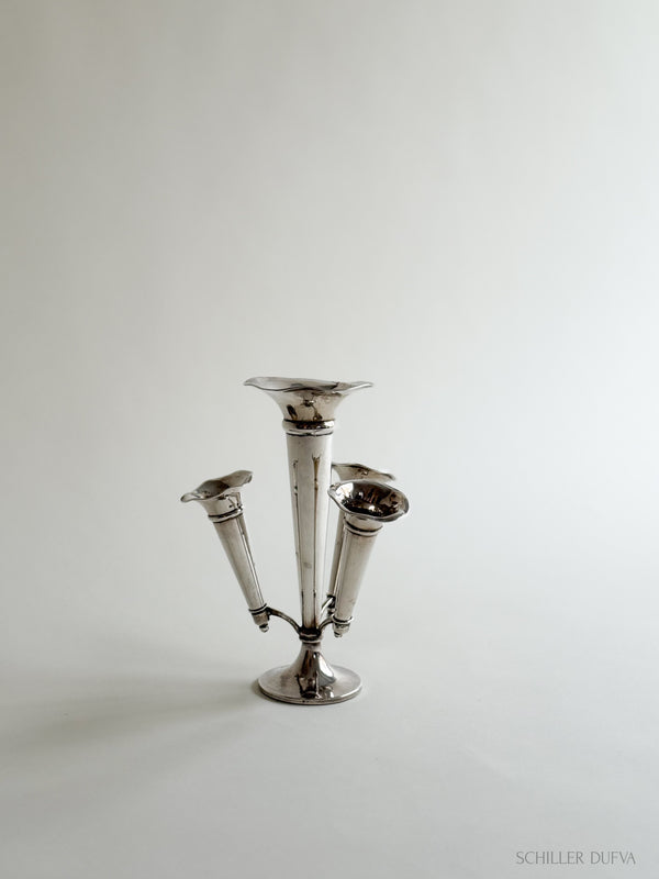 Fluted Silver Bud Vase