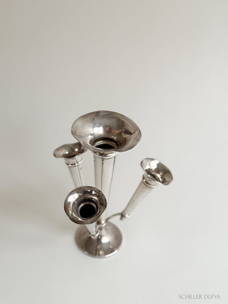 Fluted Silver Bud Vase