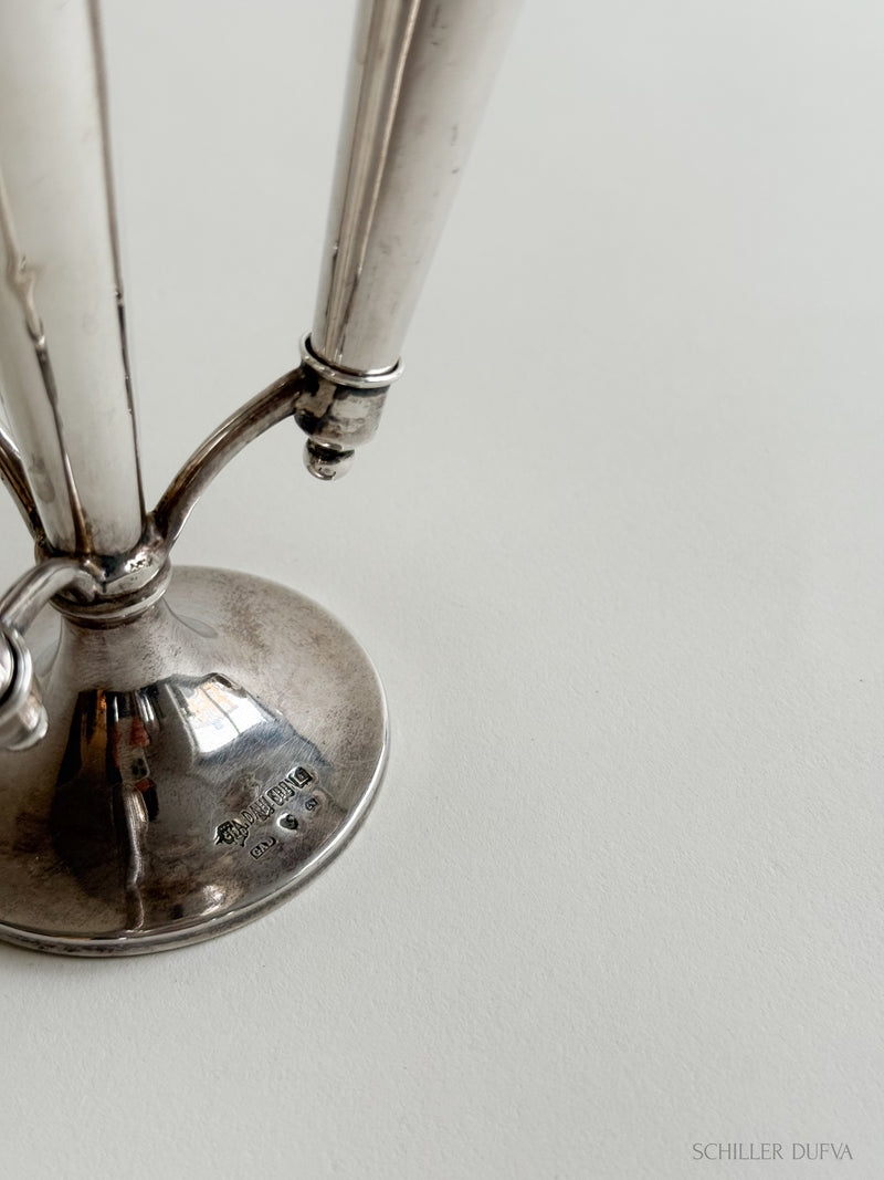 Fluted Silver Bud Vase