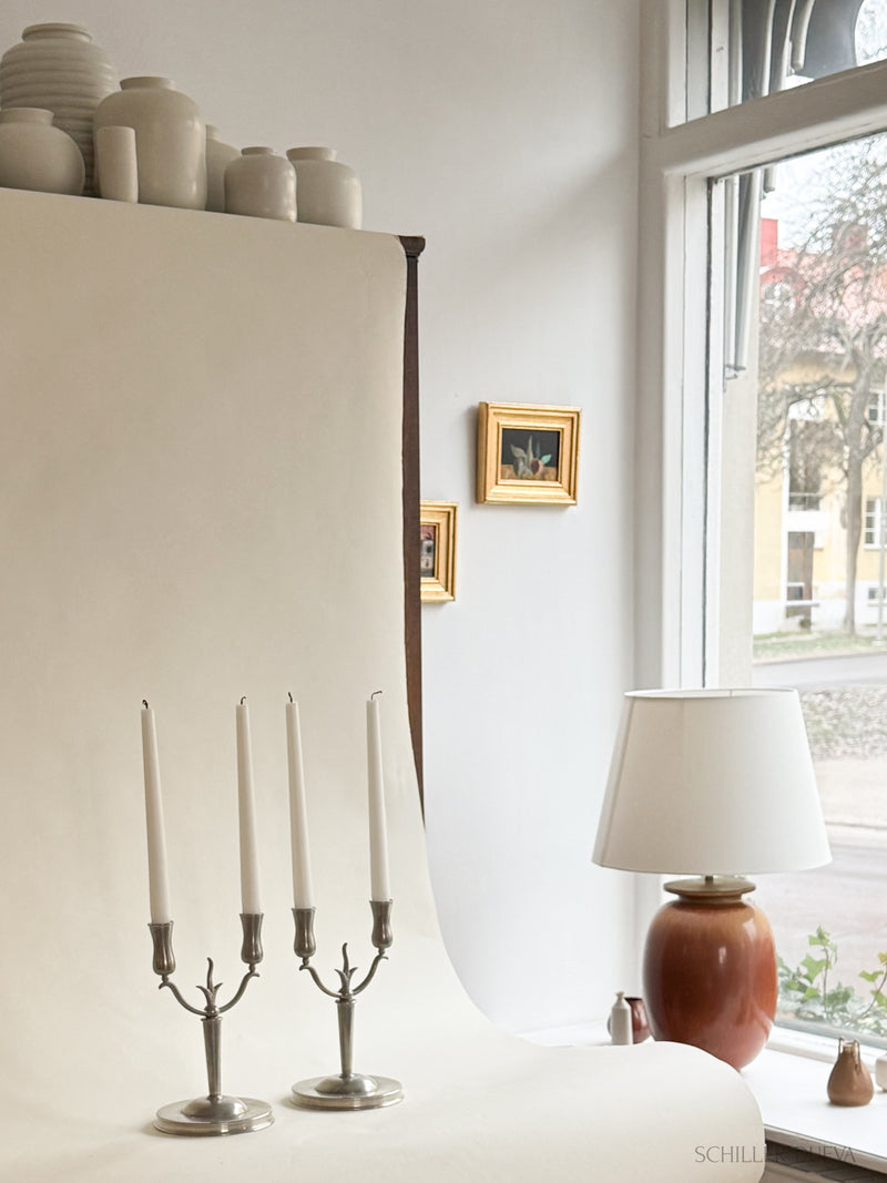 Pair of Pewter Candelabras