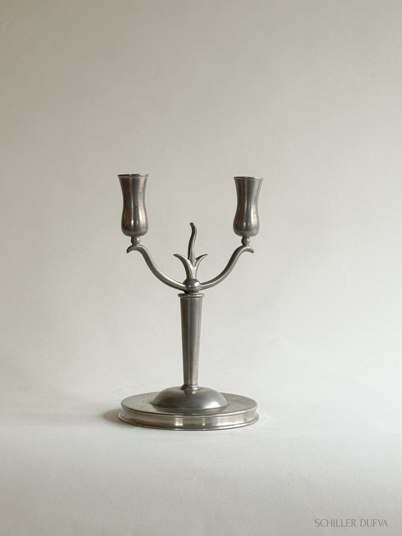 Pair of Pewter Candelabras