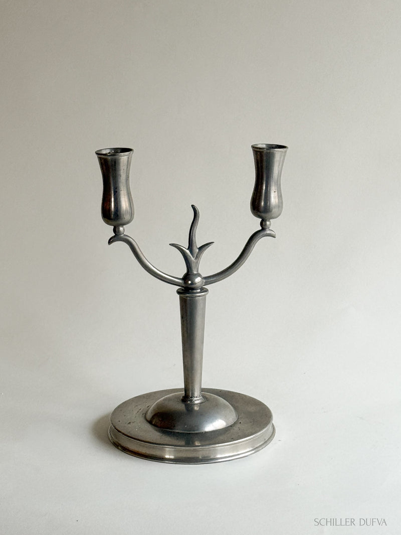 Pair of Pewter Candelabras