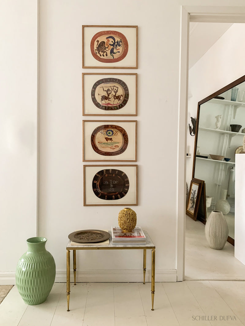 Brass and marble side table