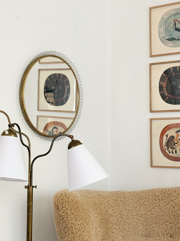 Scalloped Brass Mirror