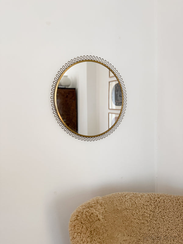 Scalloped Brass Mirror