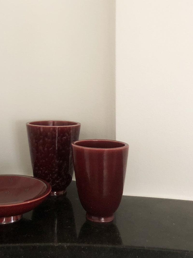 Wilhelm Kåge Red Stoneware Vases