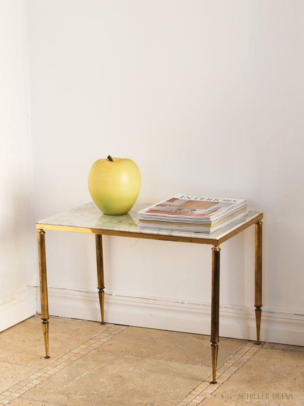 Brass and marble side table