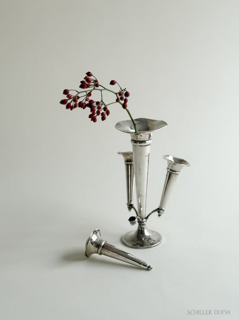 Fluted Silver Bud Vase