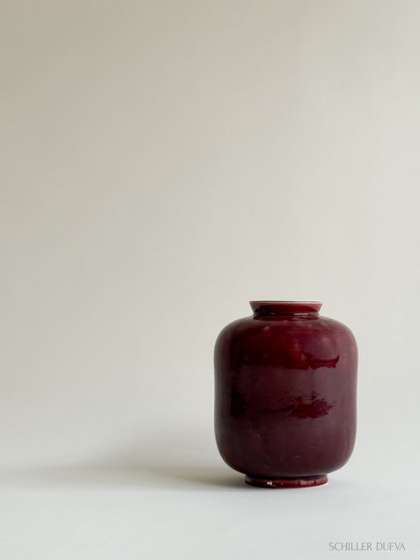 Wilhelm Kåge Red 'Argenta' Vase