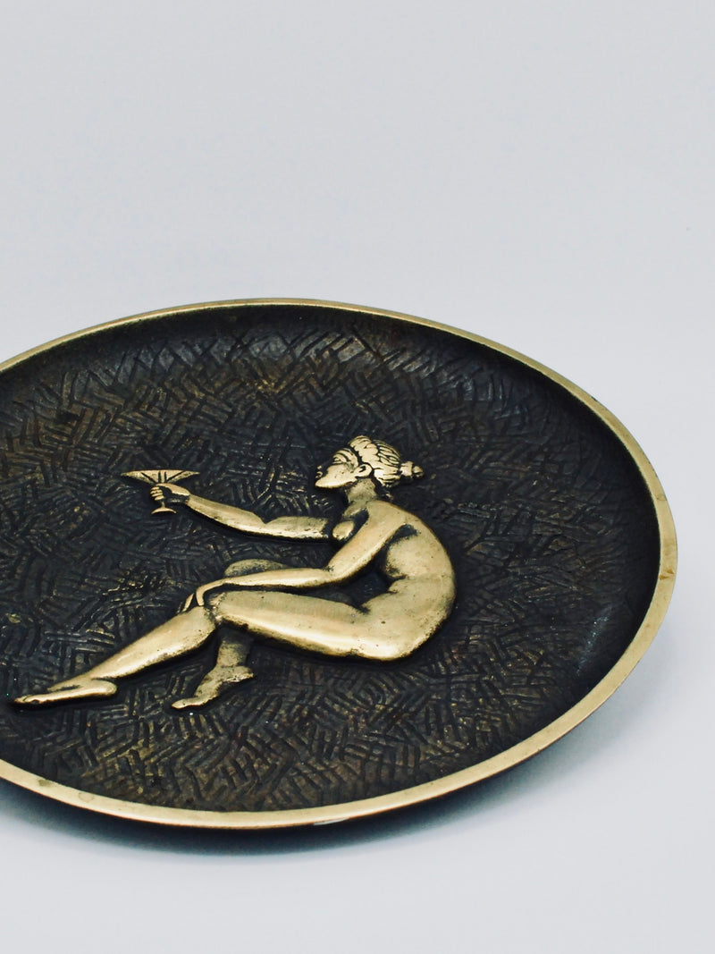 Tura Art Deco bronze plate