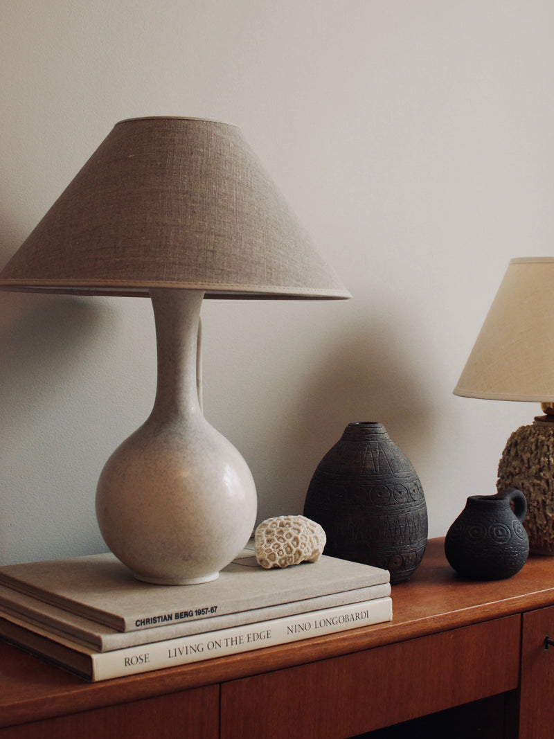 Gunnar Nylund white stoneware table lamp