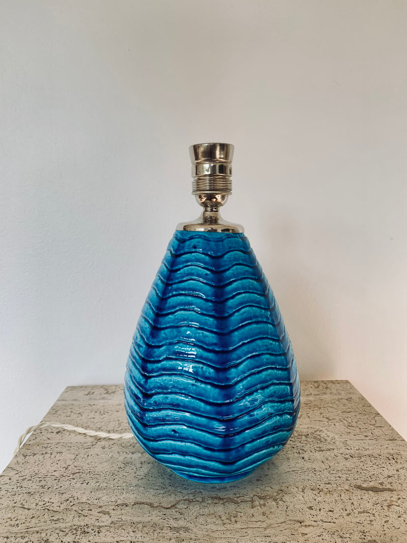 Gunnar Nylund Blue Chamotte Table Lamp