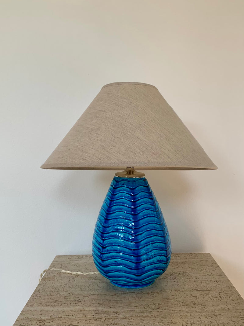 Gunnar Nylund Blue Chamotte Table Lamp