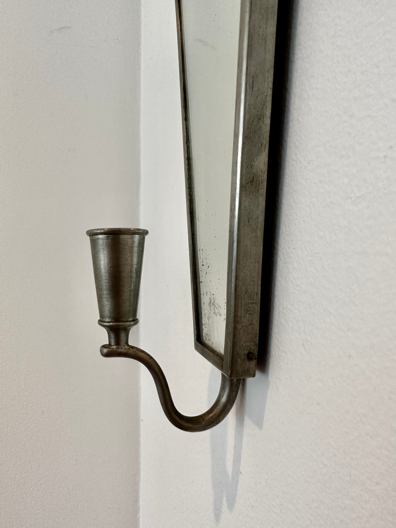 Mirror pewter candle sconces