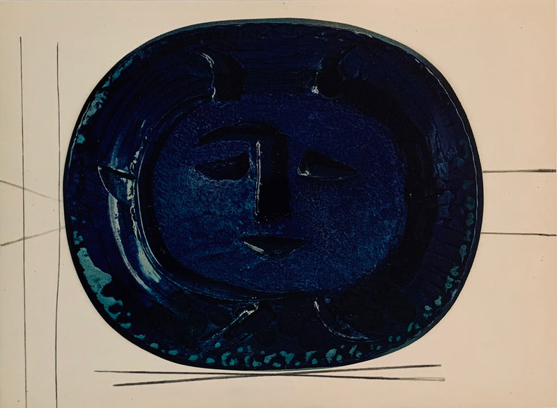 Vintage Ceramic Print "Blue Portrait"