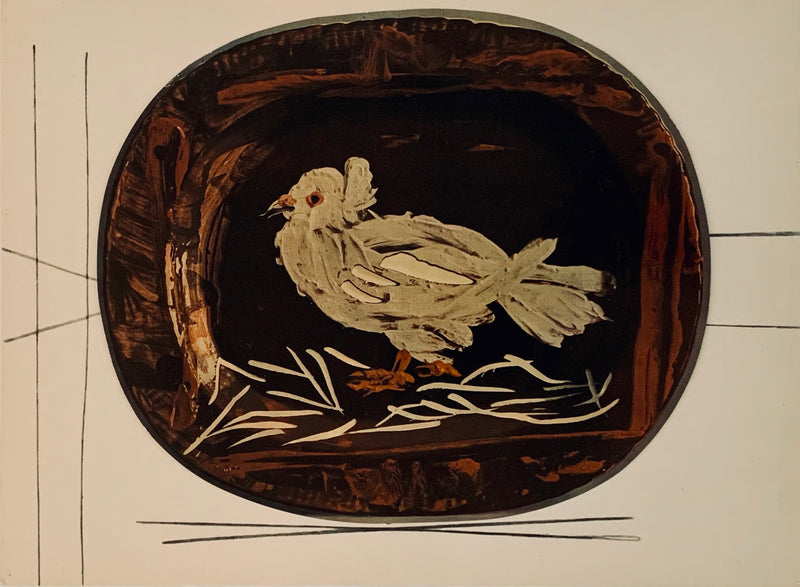 Vintage Ceramic Print "Dove"