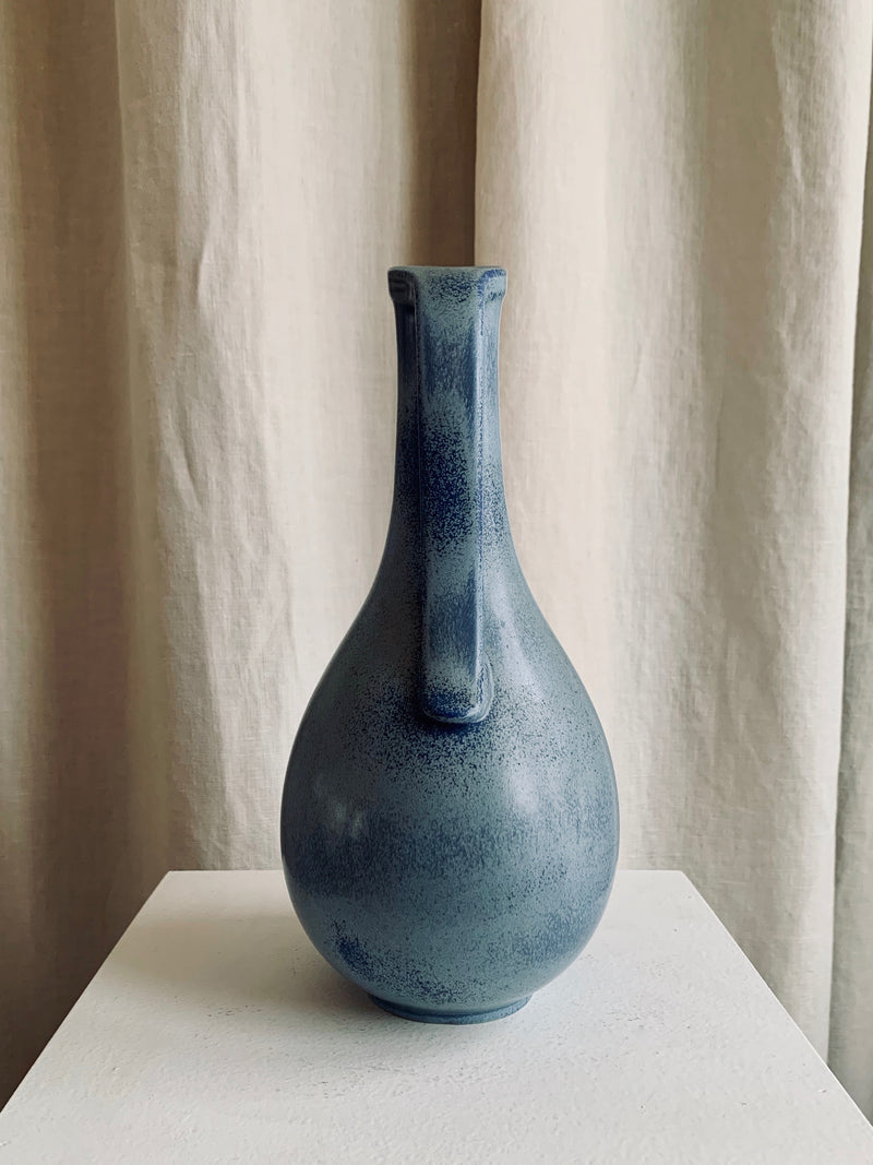 Gunnar Nylund blue vase with handle