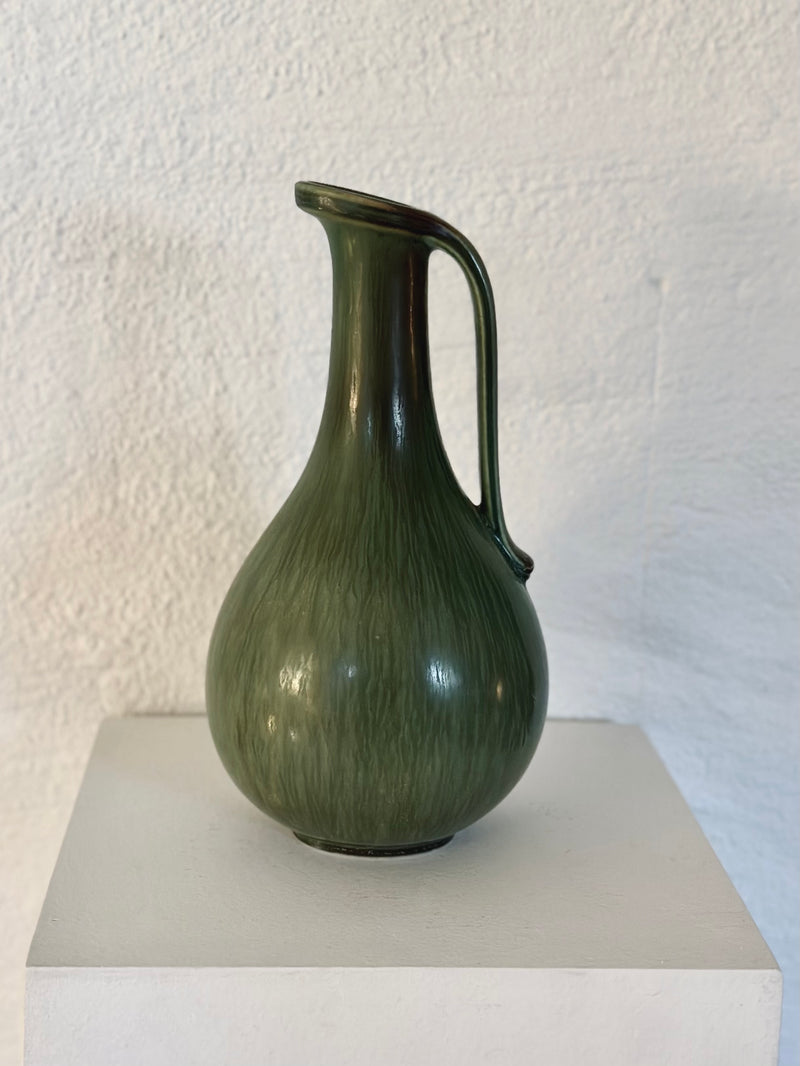 Gunnar Nylund Green Vase with Handle
