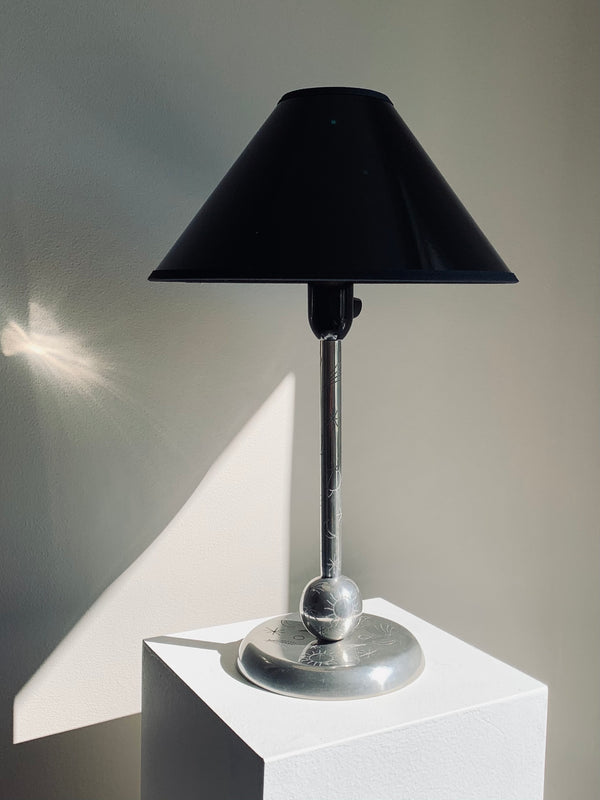 1930s Pewter Table Lamp