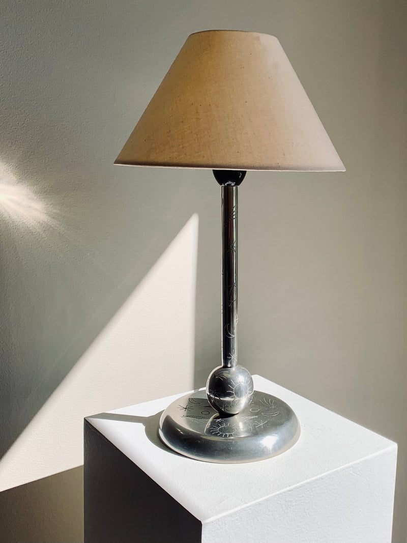 1930s Pewter Table Lamp