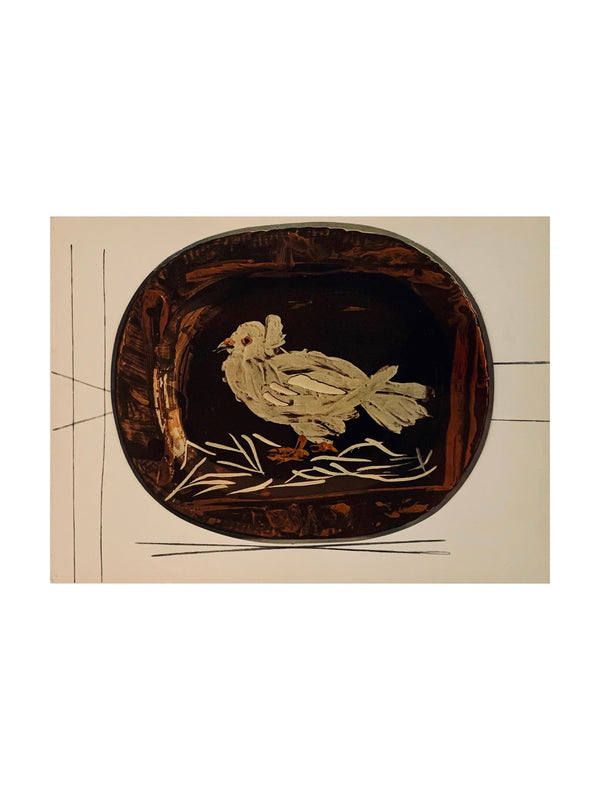 Vintage Ceramic Print "Dove"