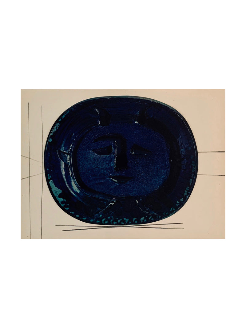 Vintage Ceramic Print "Blue Portrait"