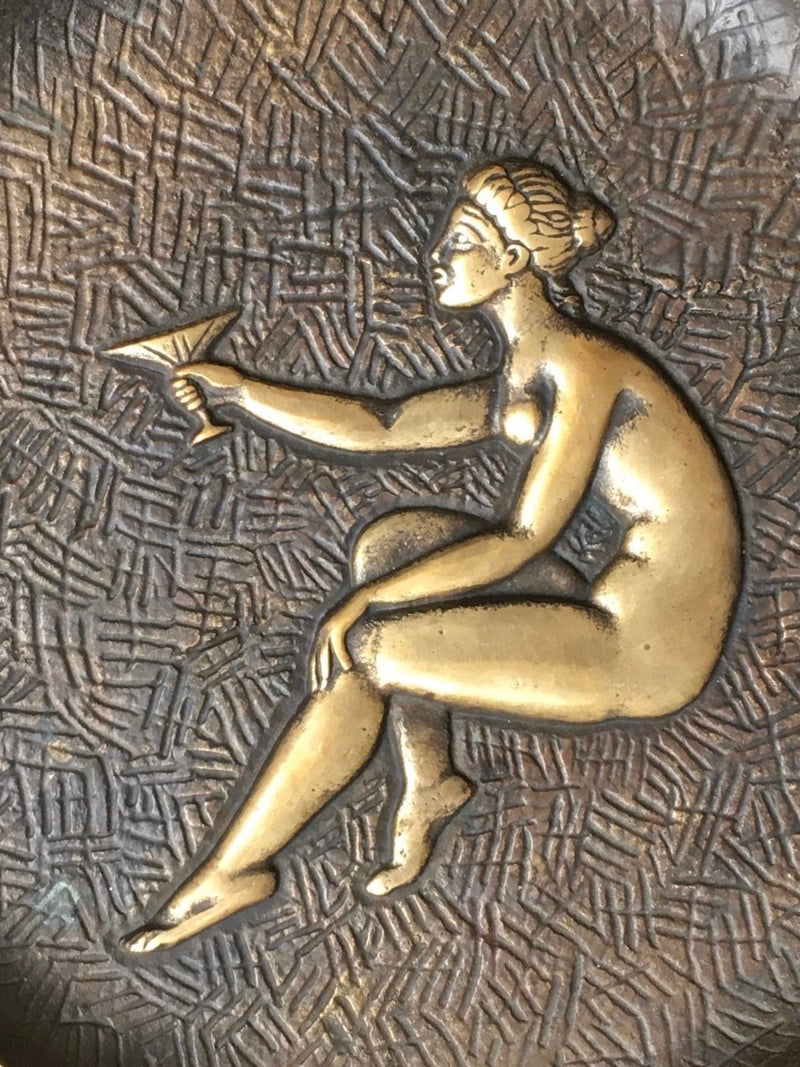 Tura Art Deco bronze plate