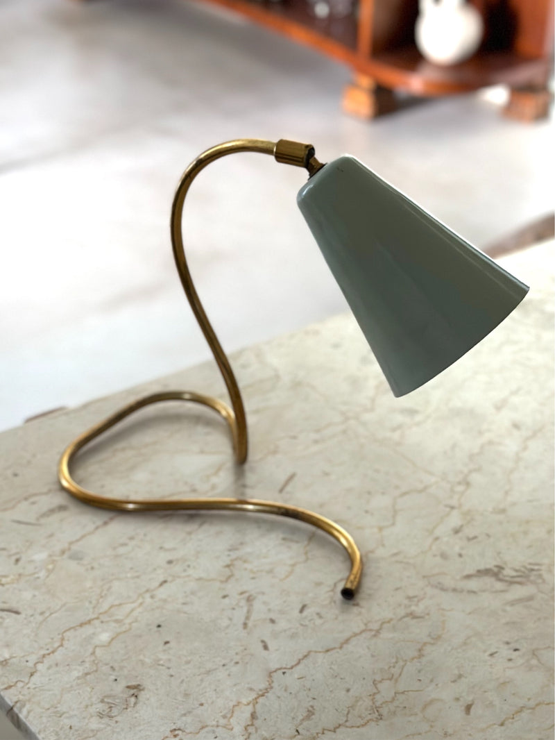 Curved Brass Table Lamp